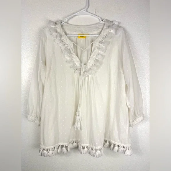 ROBERTA ROLLER RABBIT Women's White Hafsa Top size S - Picture 2 of 10